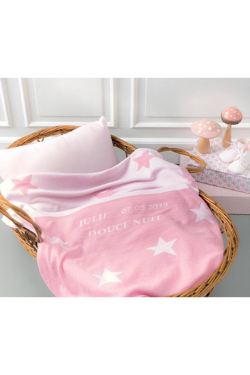 Plaid bébé étoiles laine - 8 Monsieur Solfin | Fabriqué en France