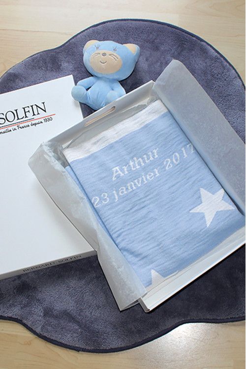 Plaid bébé étoiles laine - 1 Monsieur Solfin | Fabriqué en France 2
