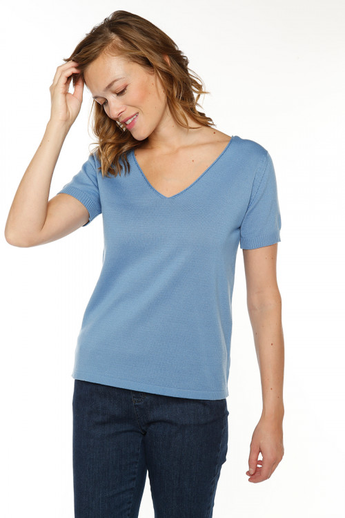 Pull col V en coton - 1 Monsieur Solfin | Fabriqué en France