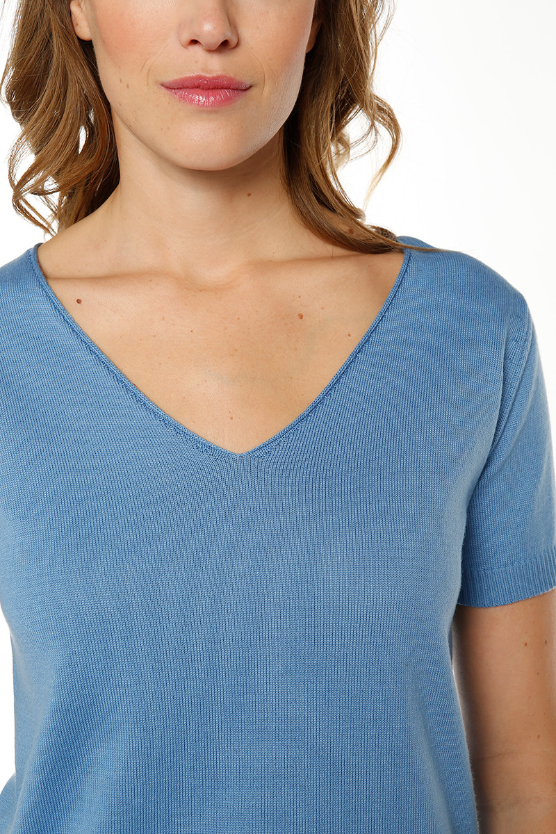 Pull col V en coton - 5 Monsieur Solfin | Fabriqué en France