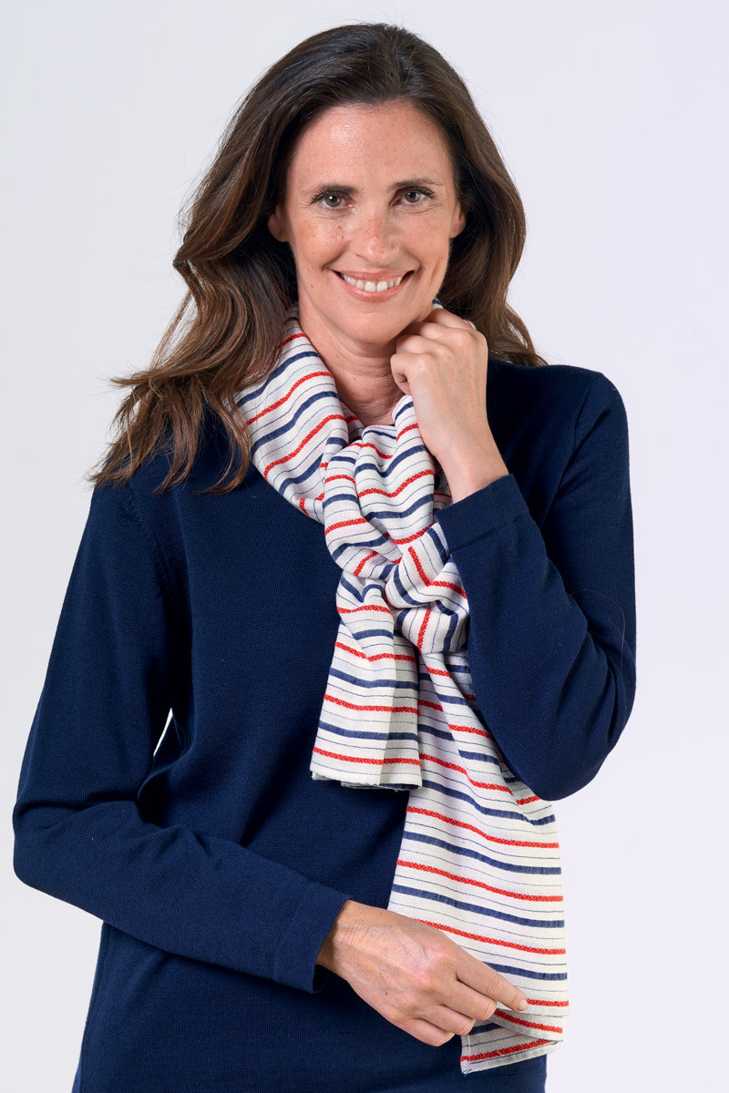 Foulard long rayé - 1 Monsieur Solfin | Fabriqué en France Foulard long rayé - 1 Monsieur Solfin | Fabriqué en France