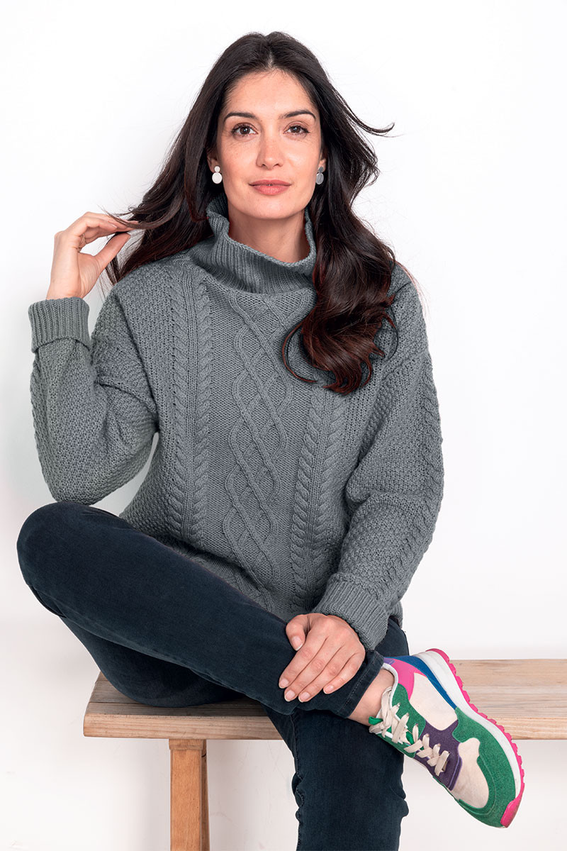 Pull col roule en laine fine recyclee - 3 Monsieur Solfin | Fabriqué en France