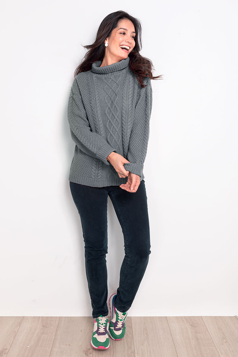 Pull col roule en laine fine recyclee - 4 Monsieur Solfin | Fabriqué en France