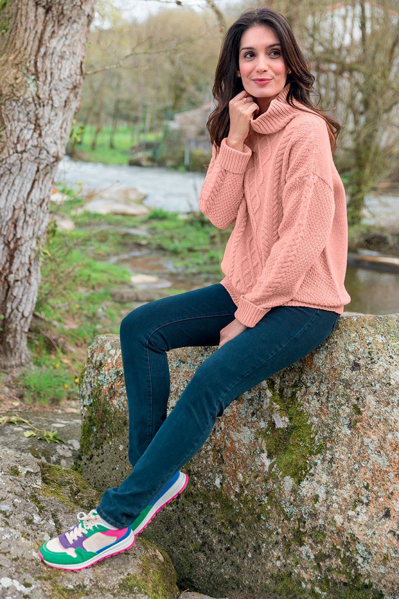 Pull col roule en laine fine recyclee - 5 Monsieur Solfin | Fabriqué en France