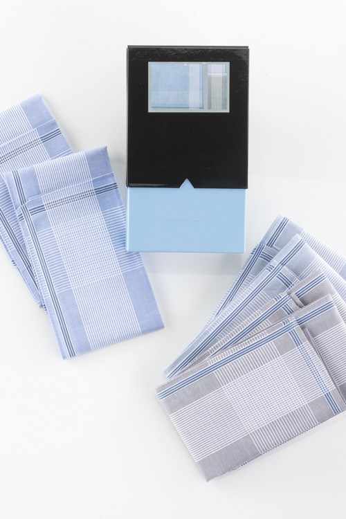 Coffret de 6 mouchoirs homme - 1 Monsieur Solfin | Fabriqué en France