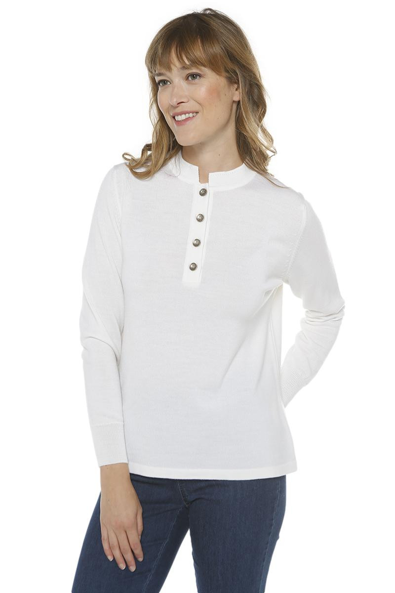 Pull laine fine mérinos femme col montant - 9 Monsieur Solfin | Fabriqué en France