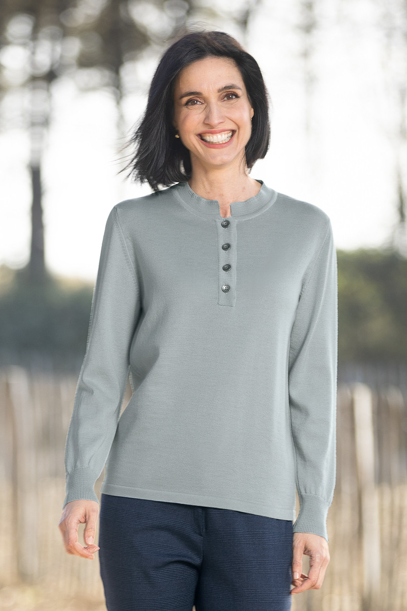 Pull laine fine mérinos femme col montant - 10 Monsieur Solfin | Fabriqué en France
