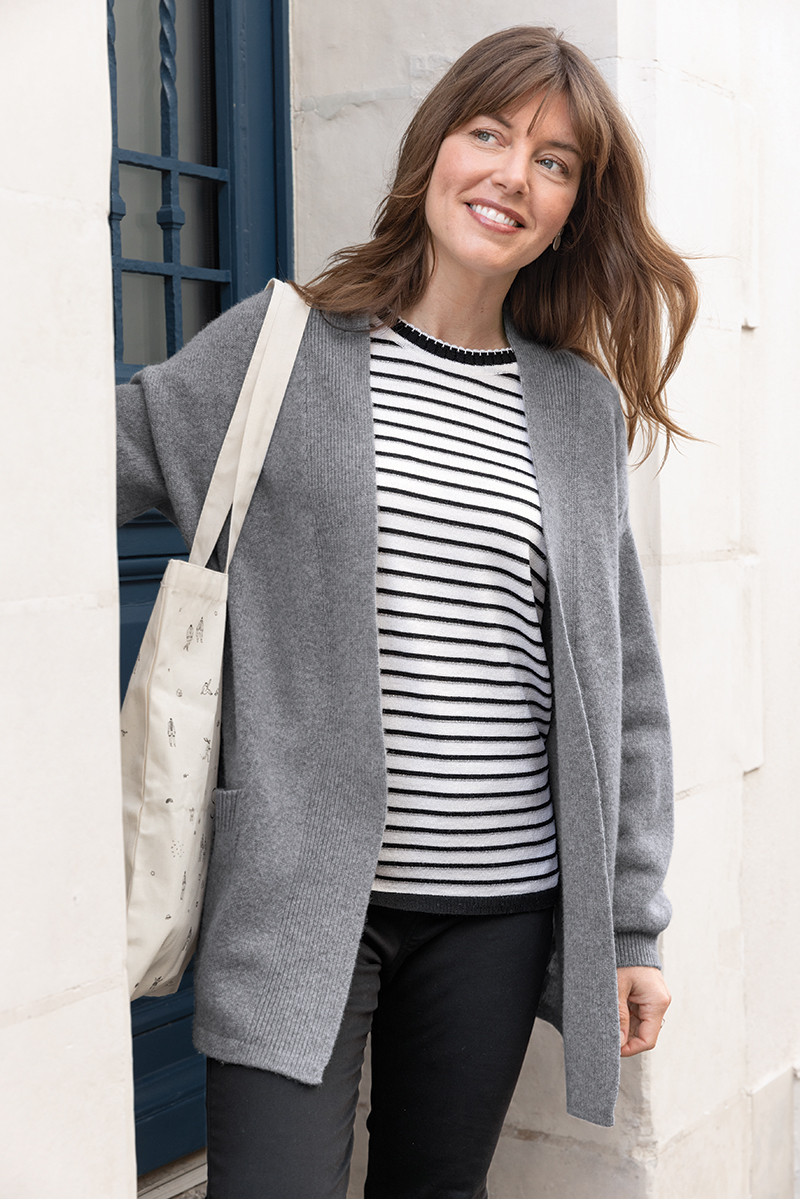 Gilet long en laine recyclée - 12 Monsieur Solfin | Fabriqué en France