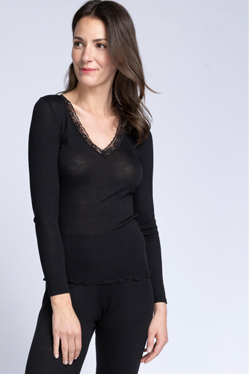 Tee-shirt manches longues fine broderie - 5 Monsieur Solfin | Fabriqué en France