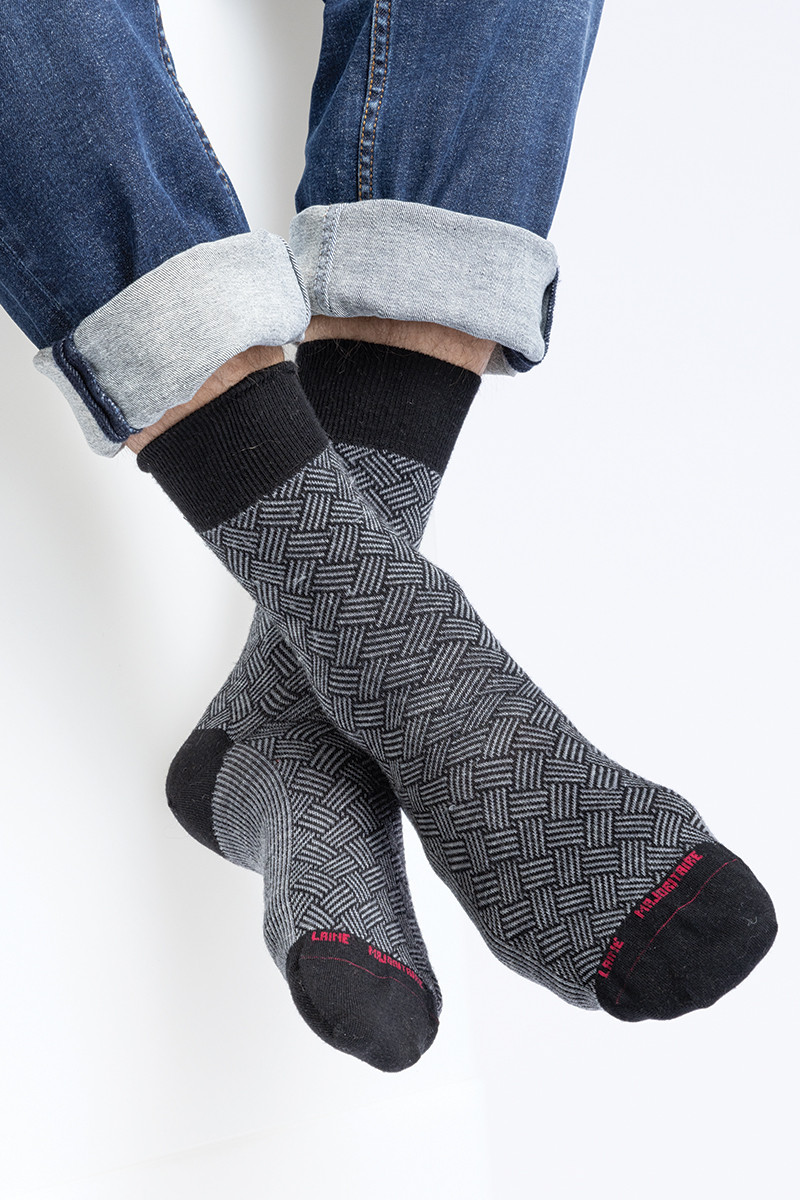 Mi-chaussettes mixtes jacquard - 1 Monsieur Solfin | Fabriqué en France
