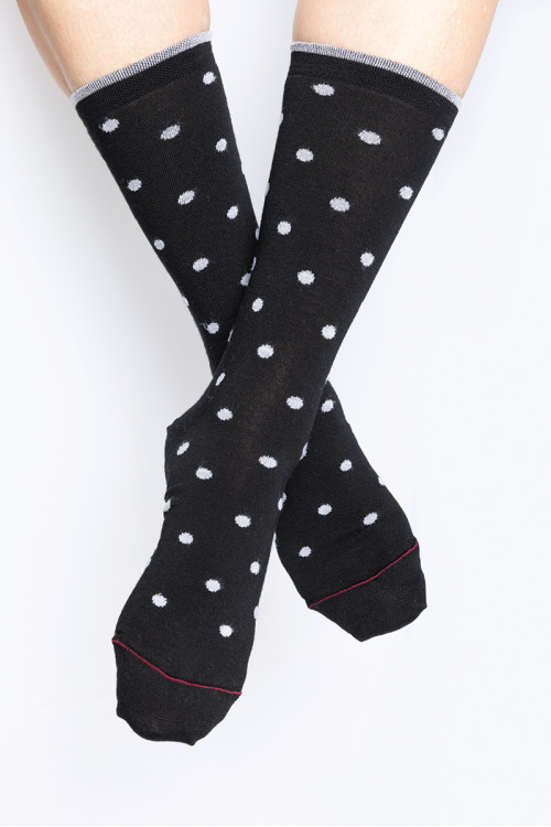 Mi-chaussettes mixtes à pois - 1 Monsieur Solfin | Fabriqué en France