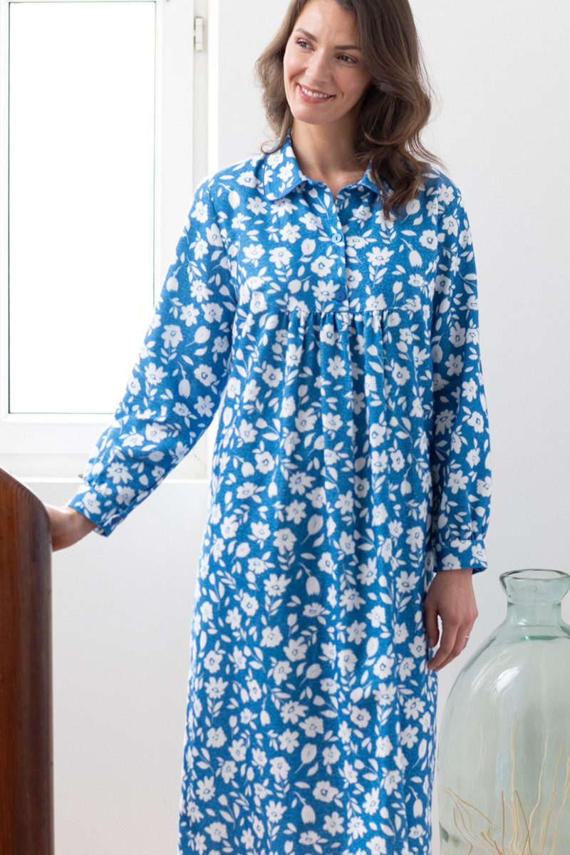 Chemise de nuit imprimés fleuris en coton - 2 Monsieur Solfin | Fabriqué en France
