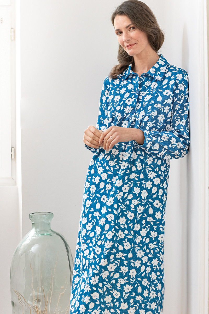 Chemise de nuit imprimés fleuris en coton - 4 Monsieur Solfin | Fabriqué en France