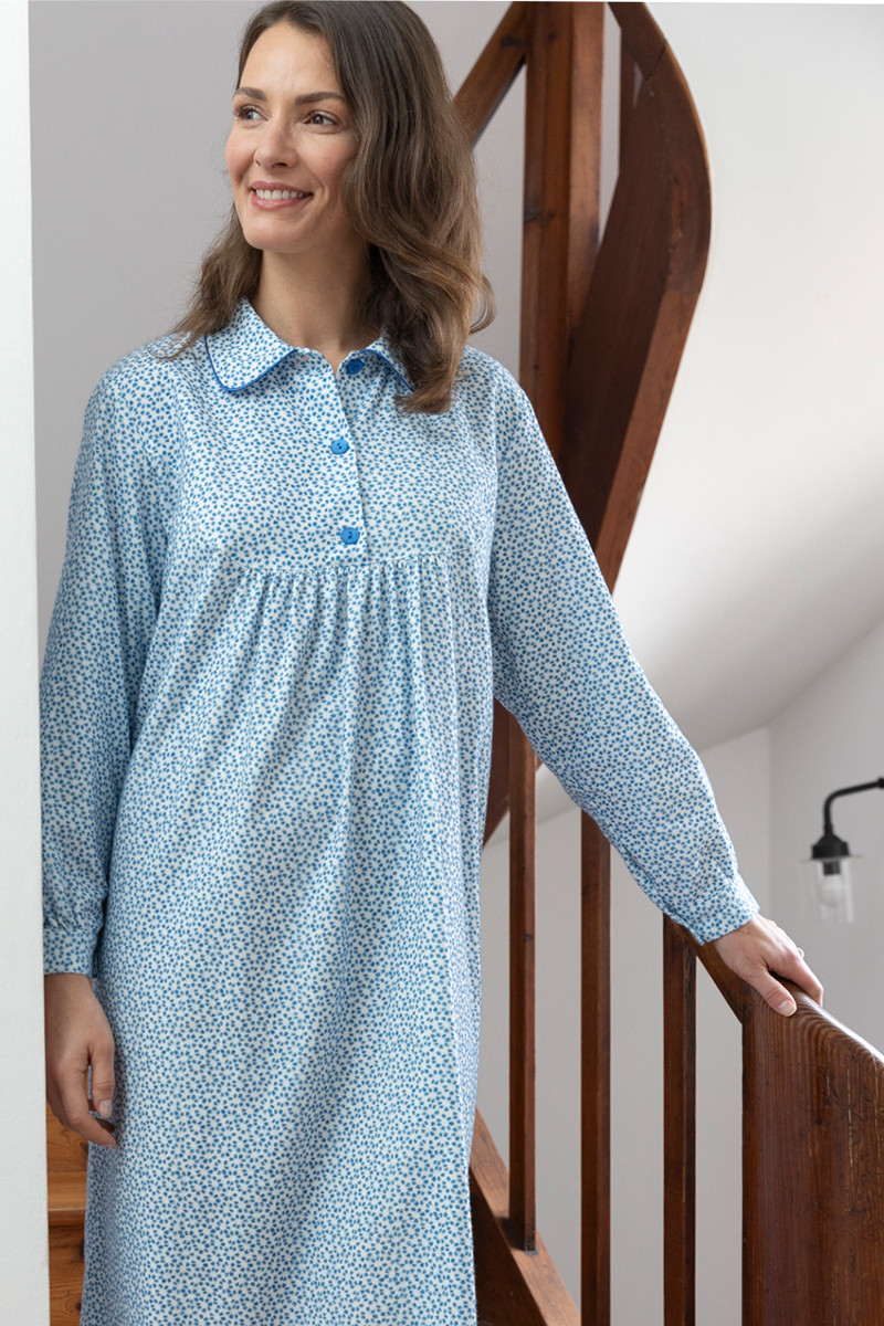 Chemise de nuit imprimés fleuris en coton - 5 Monsieur Solfin | Fabriqué en France