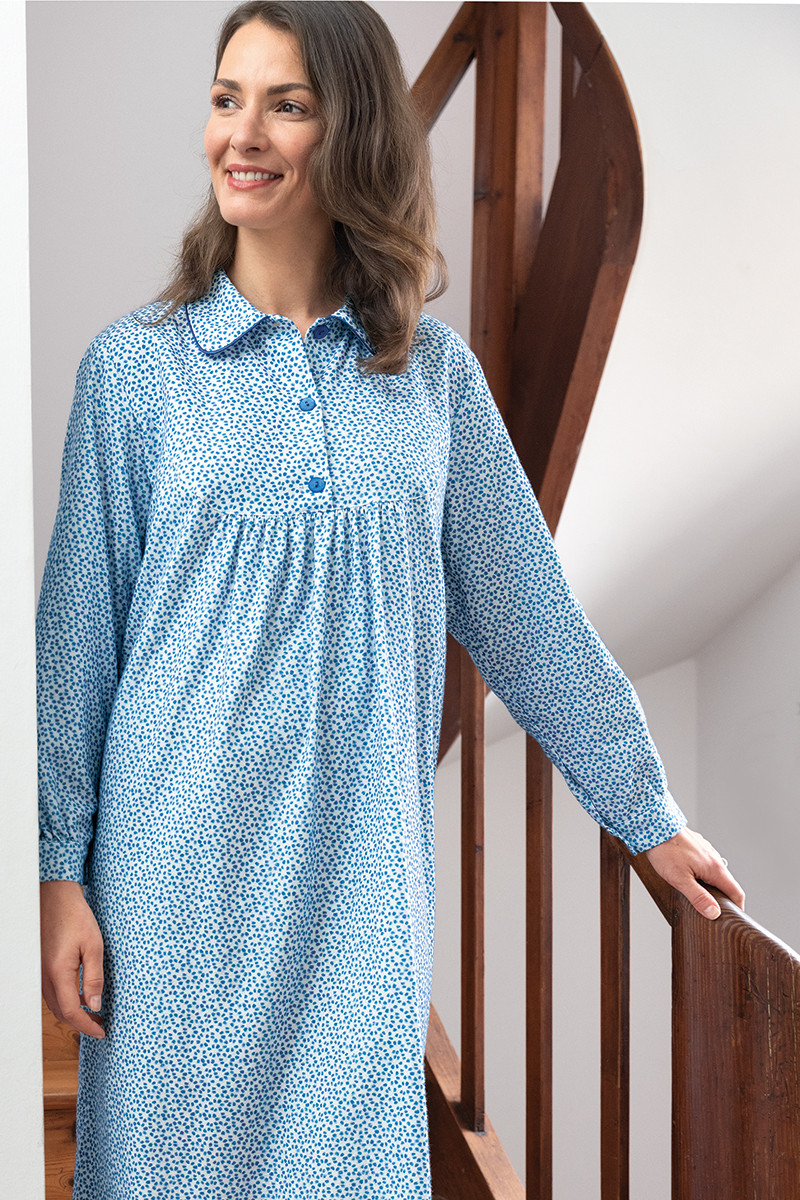 Chemise de nuit imprimés fleuris en coton - 6 Monsieur Solfin | Fabriqué en France