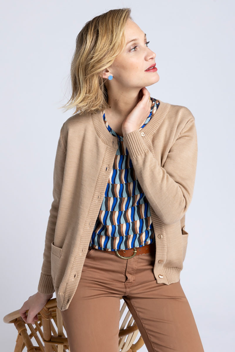 Cardigan en laine jersey épais - 5 Monsieur Solfin | Fabriqué en France