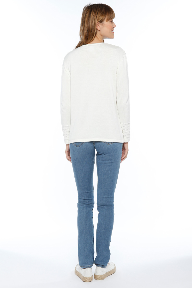 Pull femme maille fantaisie coton - 5 Monsieur Solfin | Fabriqué en France