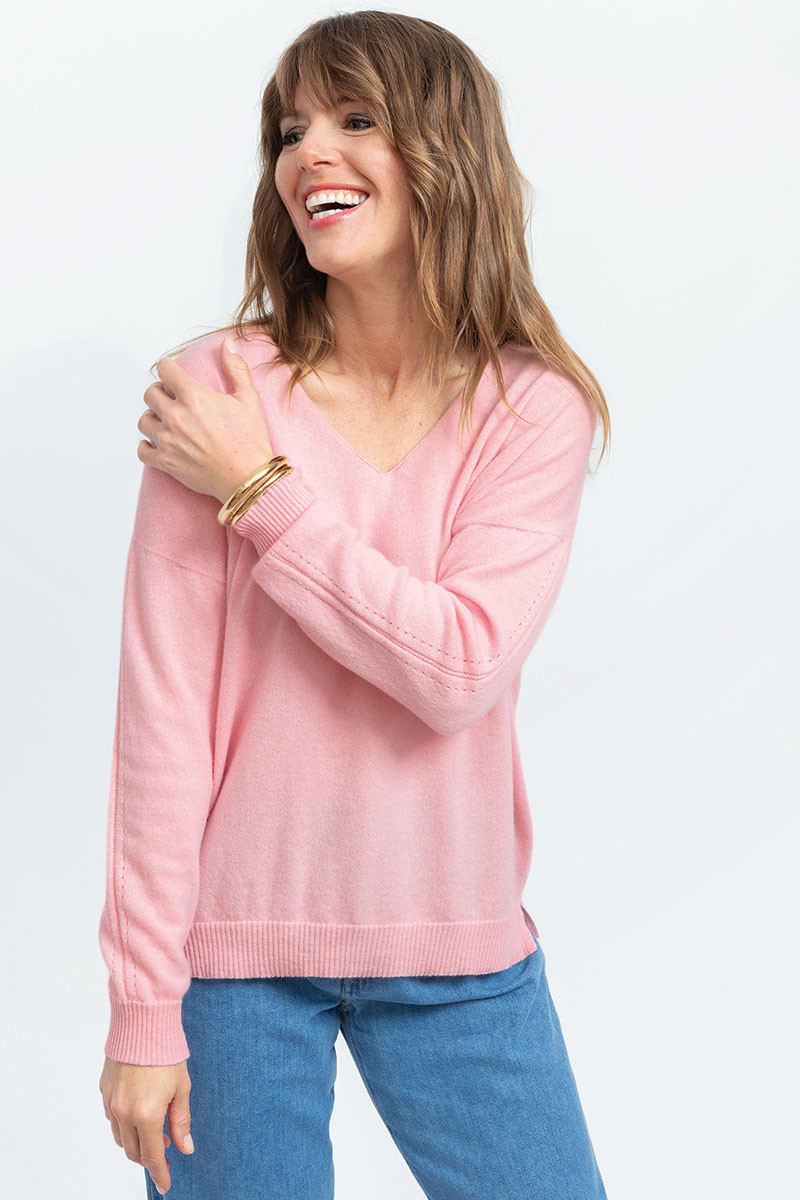 Pull col V laine et cachemire - 2 Monsieur Solfin | Fabriqué en France