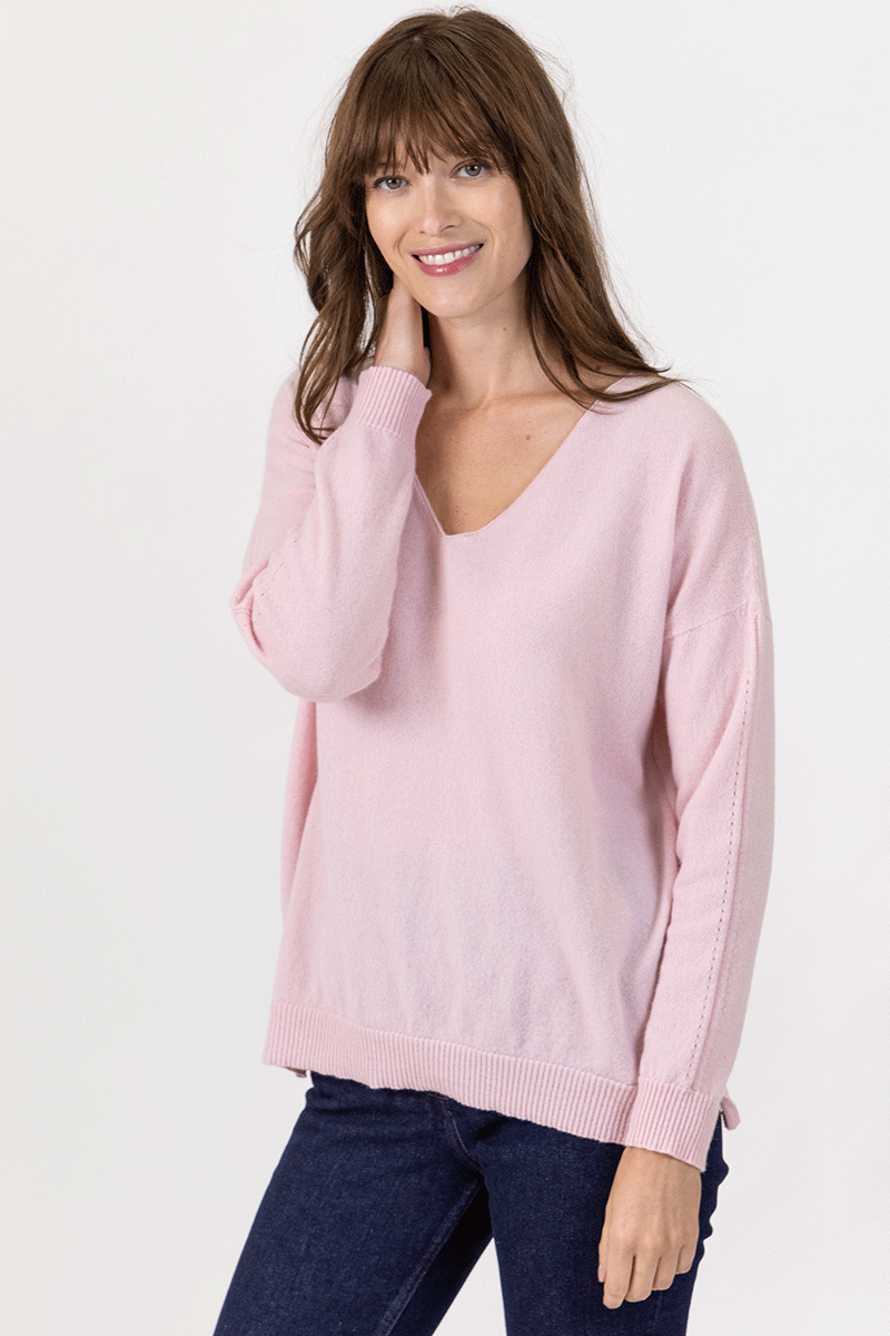 Pull col V laine et cachemire - 9 Monsieur Solfin | Fabriqué en France