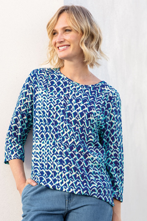 Blouse imprimée en viscose - 1 Monsieur Solfin | Fabriqué en France