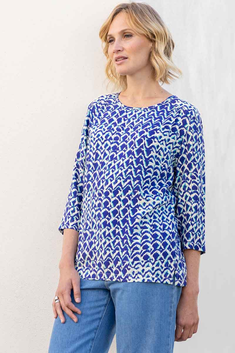 Blouse imprimée en viscose - 3 Monsieur Solfin | Fabriqué en France