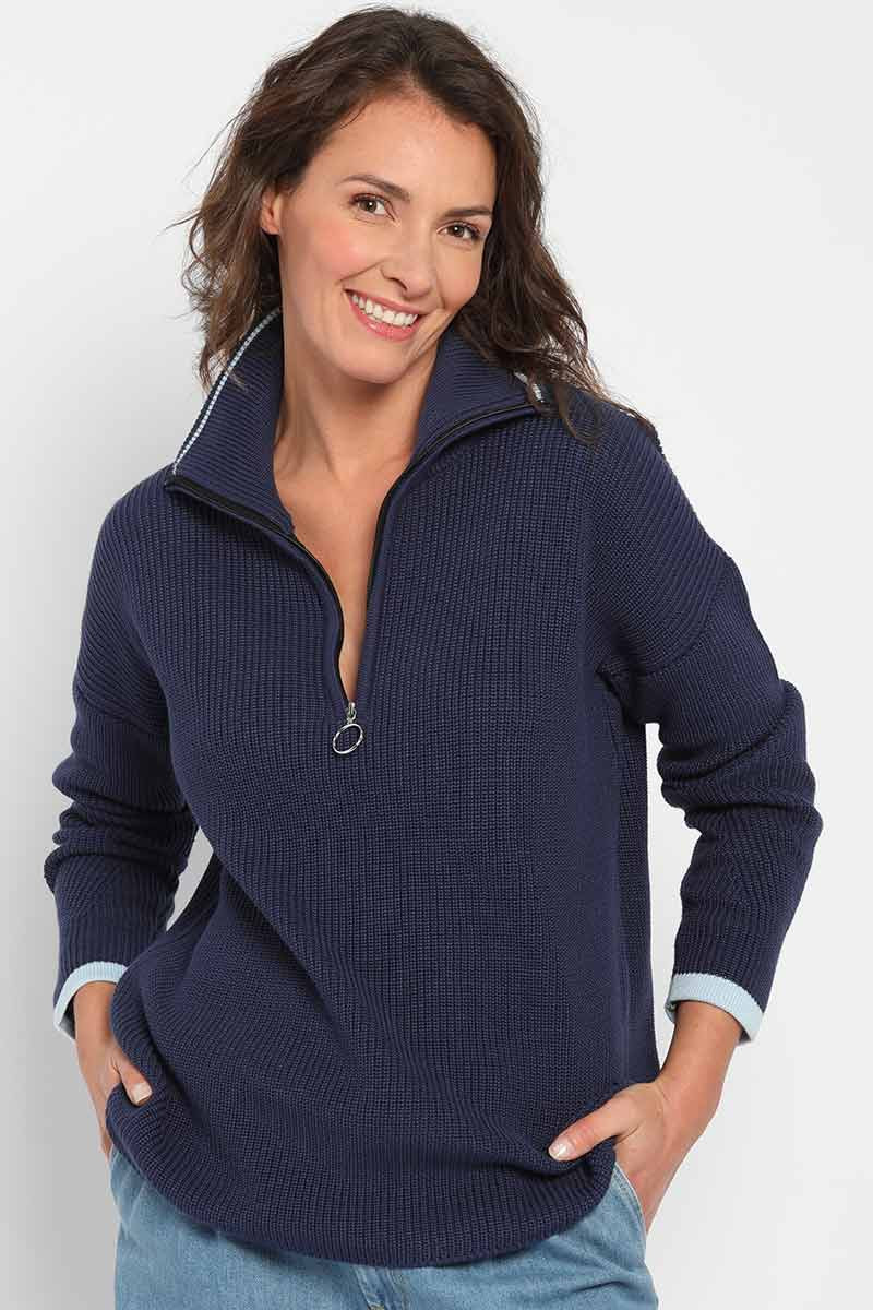 Pull col camionneur coton - 3 Monsieur Solfin | Fabriqué en France