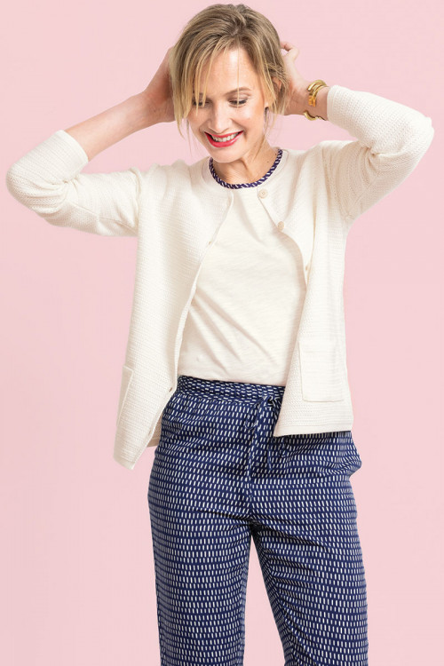 Cardigan en coton col rond - 1 Monsieur Solfin | Fabriqué en France
