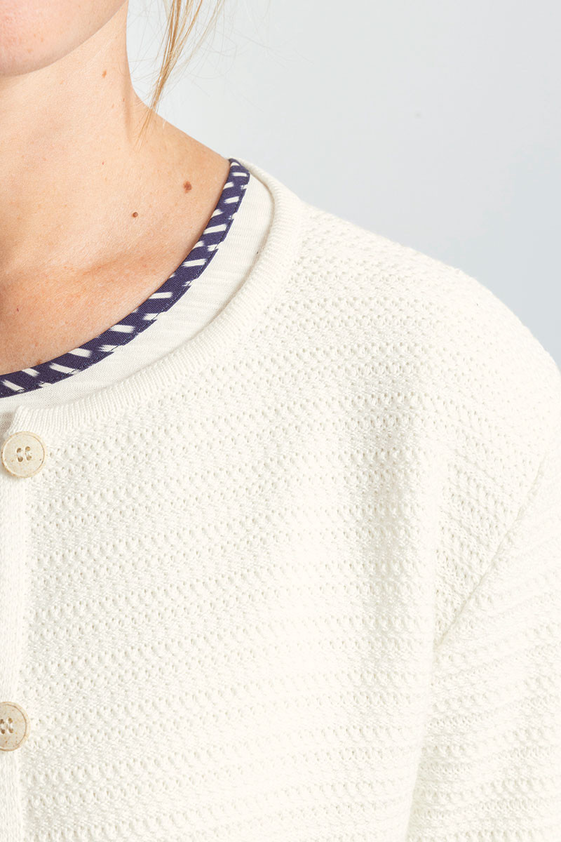 Cardigan en coton col rond - 2 Monsieur Solfin | Fabriqué en France
