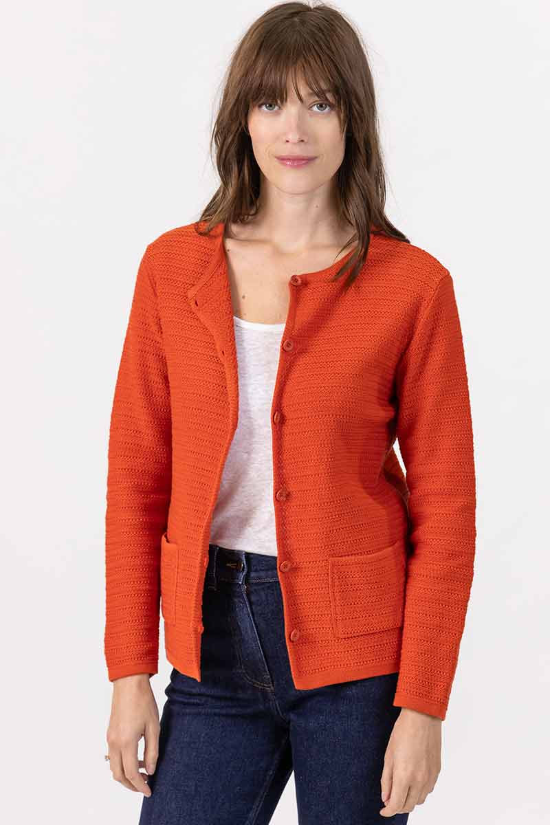 Cardigan en coton col rond - 4 Monsieur Solfin | Fabriqué en France