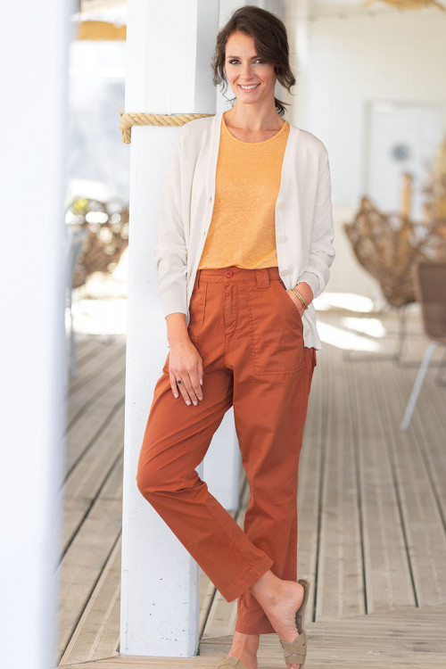 Pantalon taille haute en toile - 1 Monsieur Solfin | Fabriqué en France
