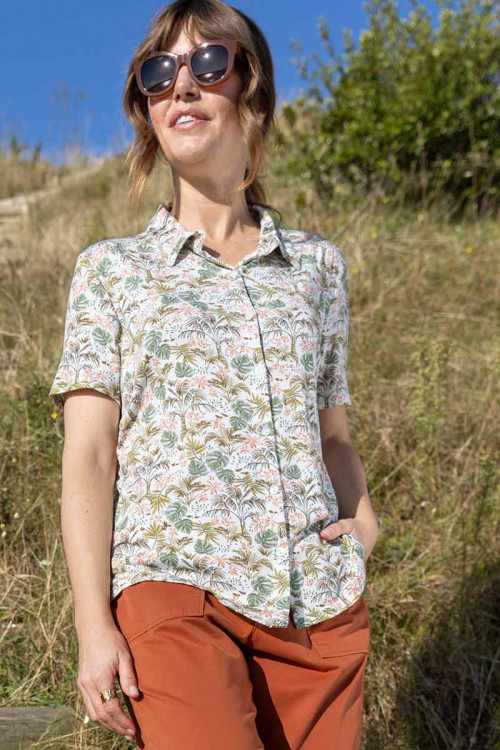 Chemisier à fleurs en maille - 1 Monsieur Solfin | Fabriqué en France