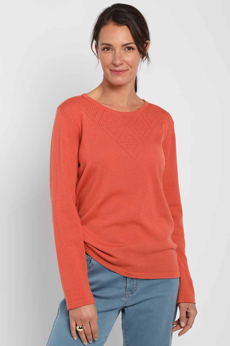 Pull col ajouré - 3 Monsieur Solfin | Fabriqué en France