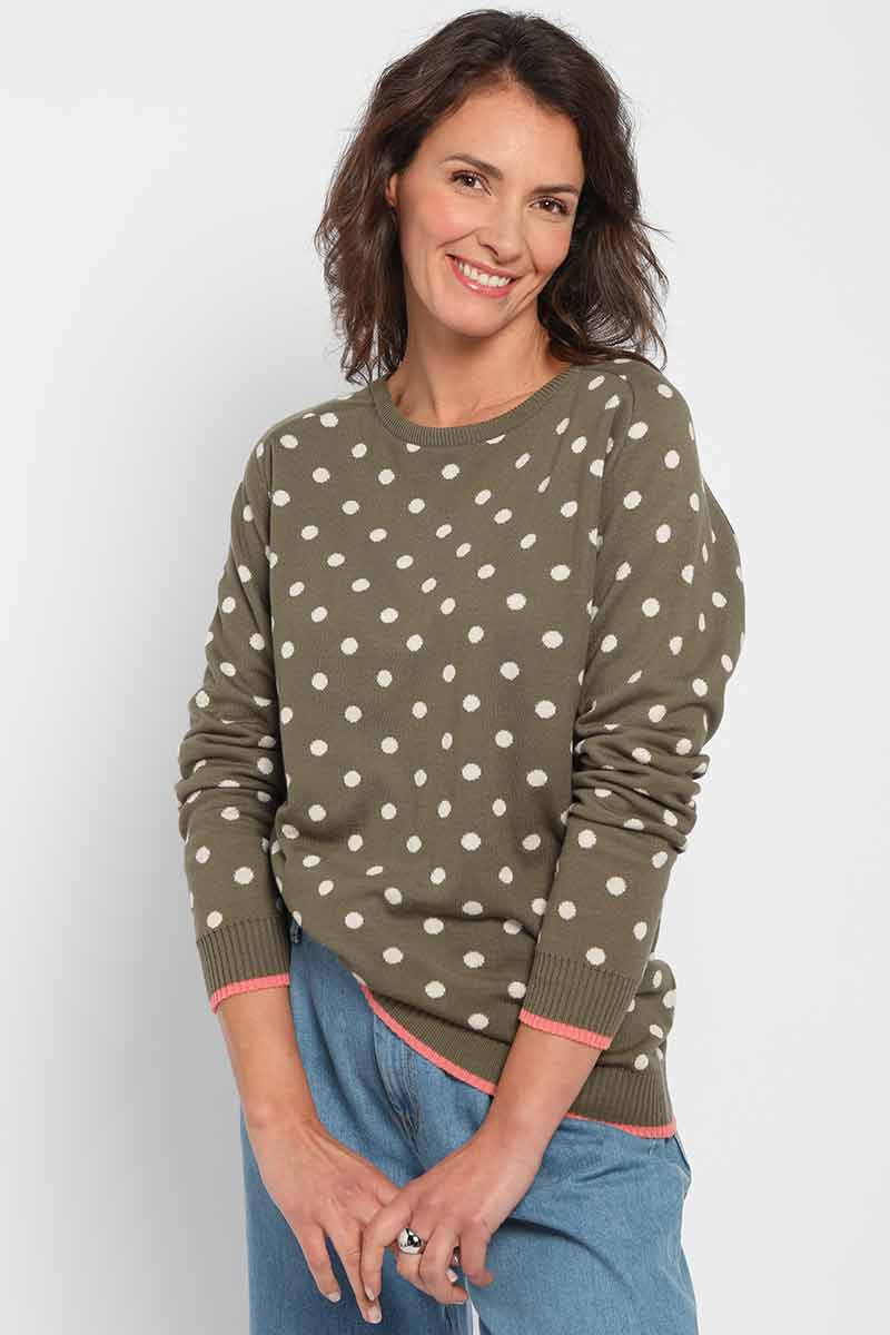 Pull à pois en coton - 2 Monsieur Solfin | Fabriqué en France