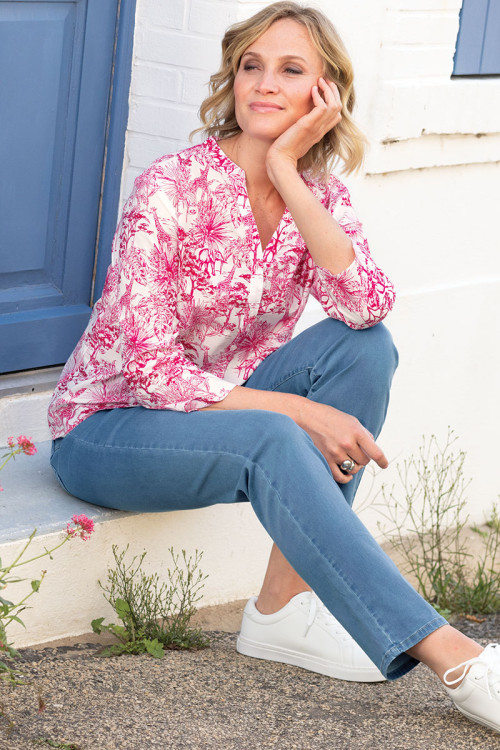 Chemisier imprimé esprit toile de Jouy - 1 Monsieur Solfin | Fabriqué en France