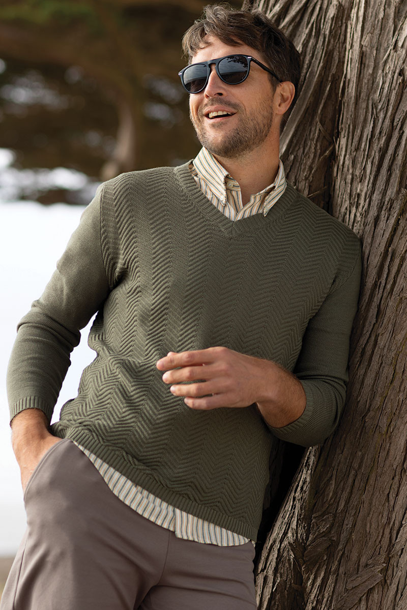 Pull col v en coton - 10 Monsieur Solfin | Fabriqué en France