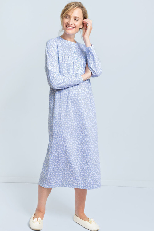 Chemise de nuit en coton manches longues - 1 Monsieur Solfin | Fabriqué en France
