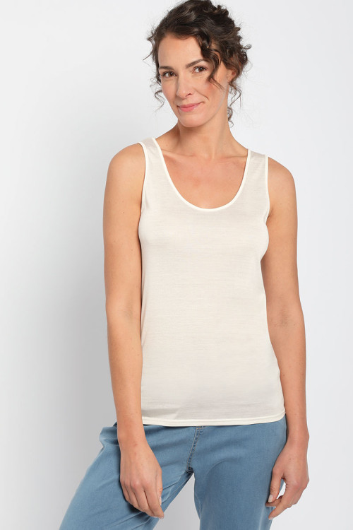 Tee shirt naturel larges bretelles soie - 1 Monsieur Solfin | Fabriqué en France