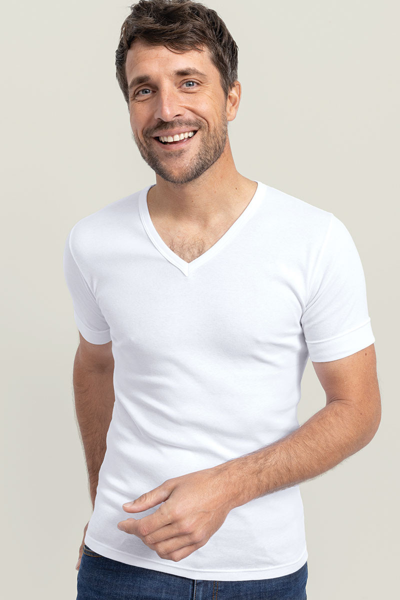 Tee-shirt fin manches courtes encolure V - 1 Monsieur Solfin | Fabriqué en France Tee-shirt fin manches courtes encolure V - 1 Monsieur Solfin | Fabriqué en France