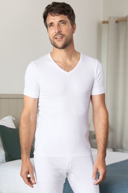 Tee-shirt col v en coton - 1 Monsieur Solfin | Fabriqué en France