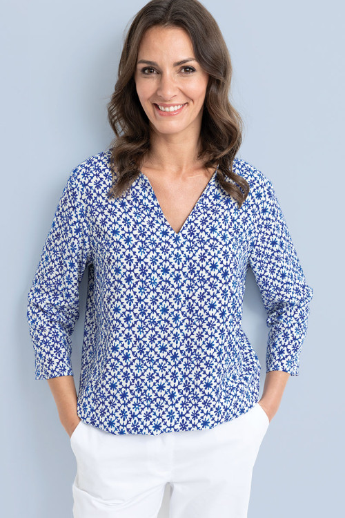 Blouse en viscose col tunisien - 1 Monsieur Solfin | Fabriqué en France 2