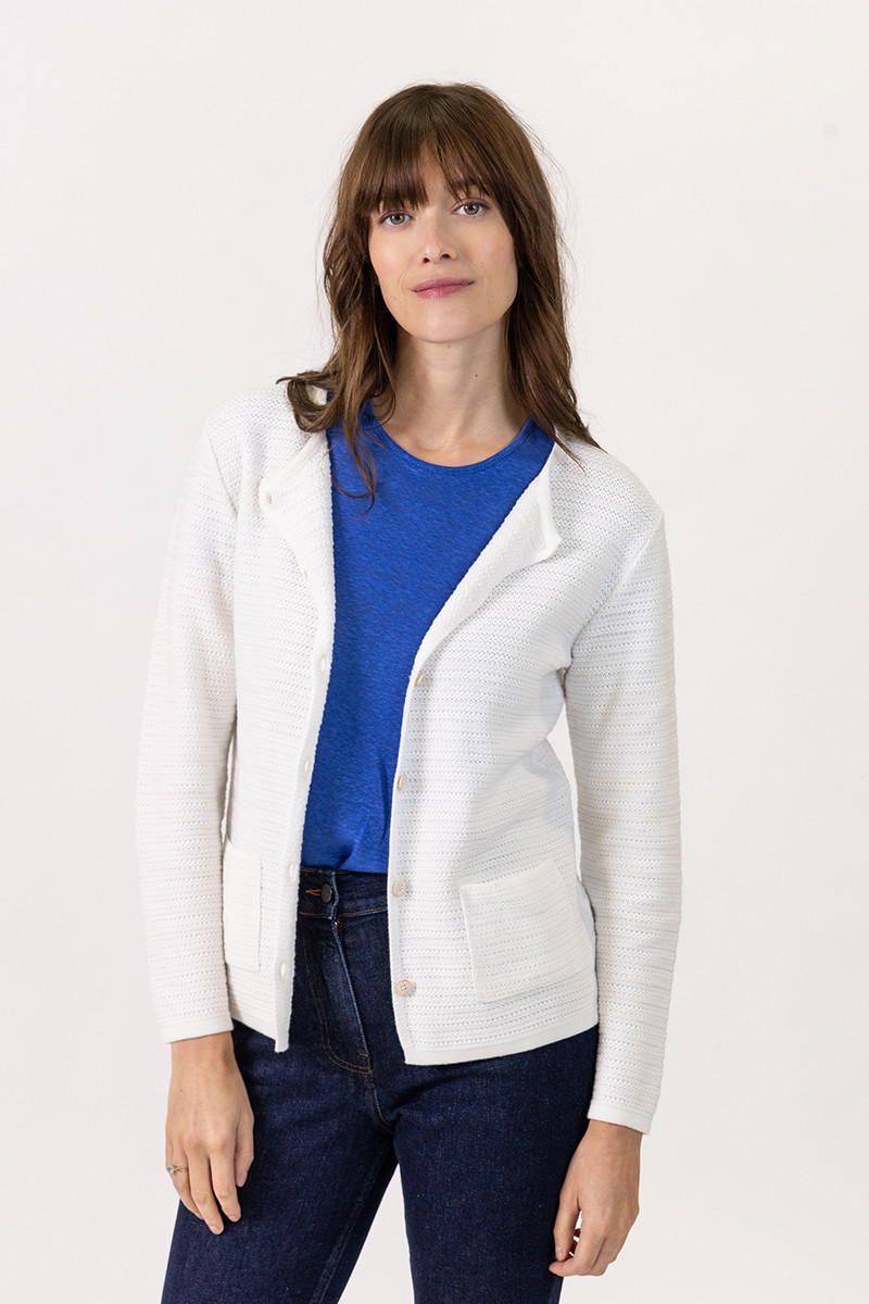 Cardigan en coton col rond - 7 Monsieur Solfin | Fabriqué en France