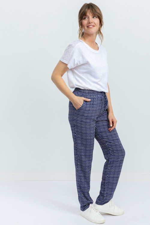 Pantalon imprimé en viscose - 1 Monsieur Solfin | Fabriqué en France
