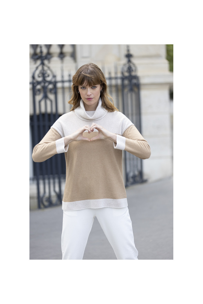 Pull col roulé en laine - 1 Monsieur Solfin | Fabriqué en France