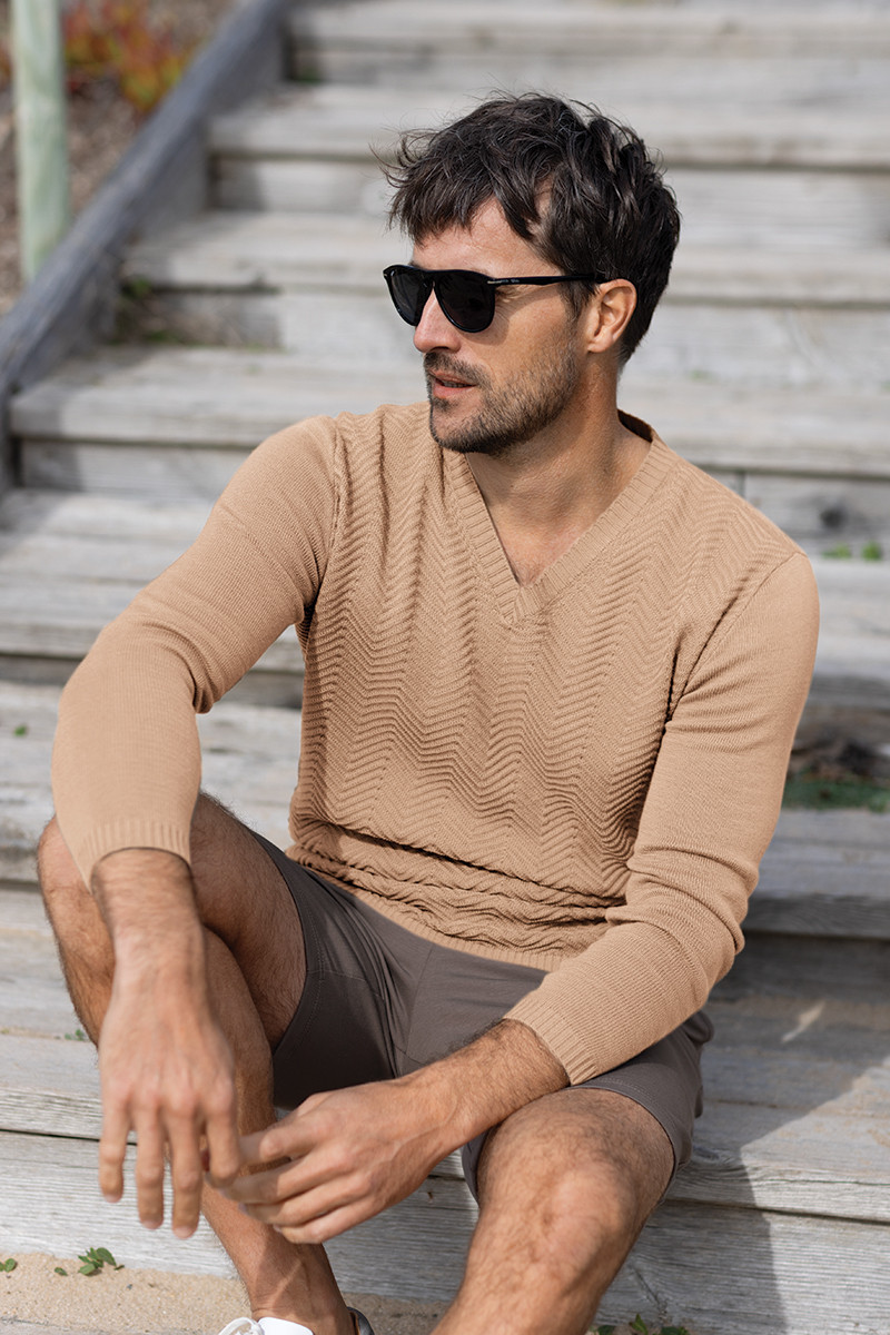 Pull col v en coton - 2 Monsieur Solfin | Fabriqué en France