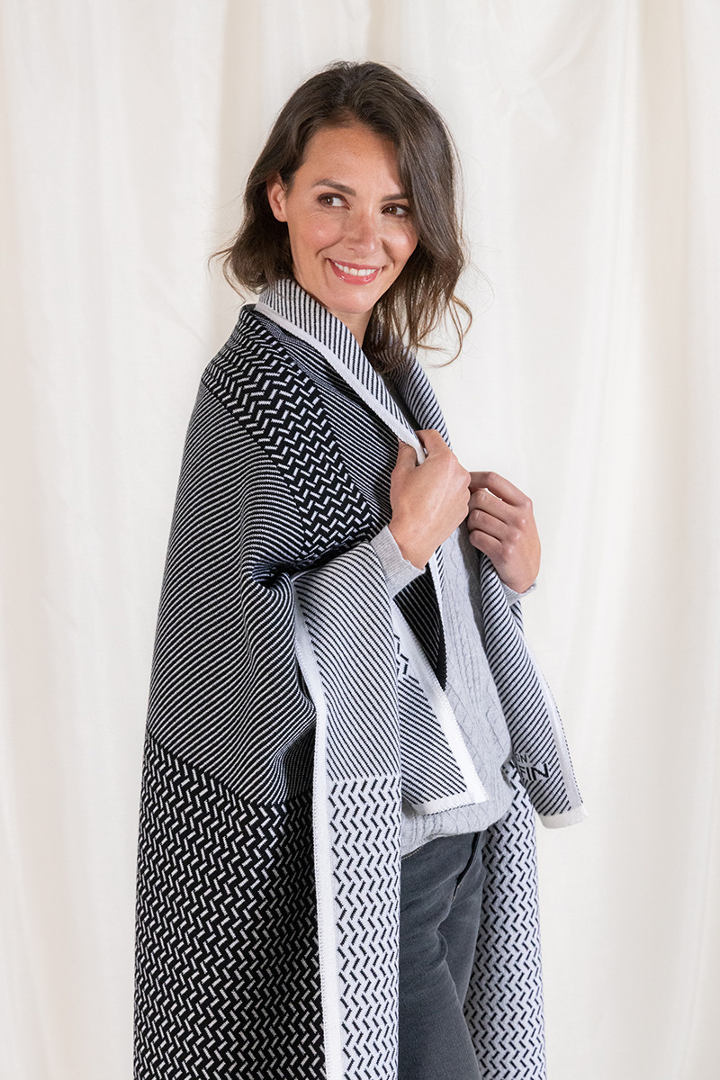 Plaid jacquard en laine - 7 Monsieur Solfin | Fabriqué en France