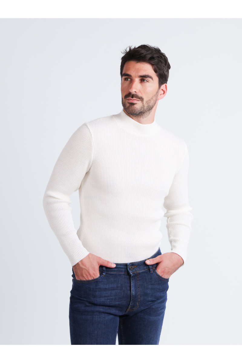 Tee-shirt en laine mérinos épais col cheminée - 4 Monsieur Solfin | Fabriqué en France Tee-shirt en laine mérinos épais col cheminée - 4 Monsieur Solfin | Fabriqué en France