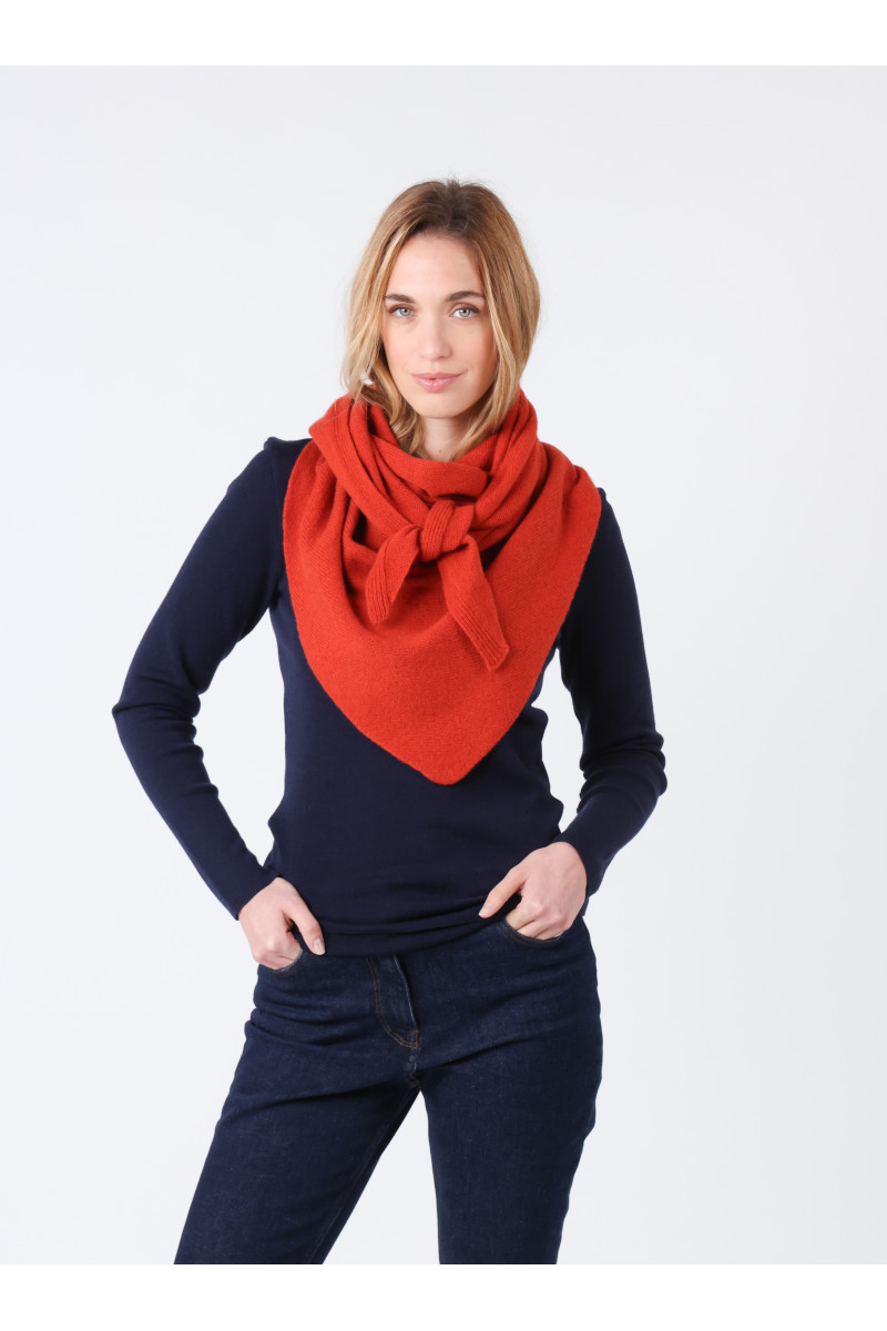 Écharpe femme en pointe en laine - 2 Monsieur Solfin | Fabriqué en France
