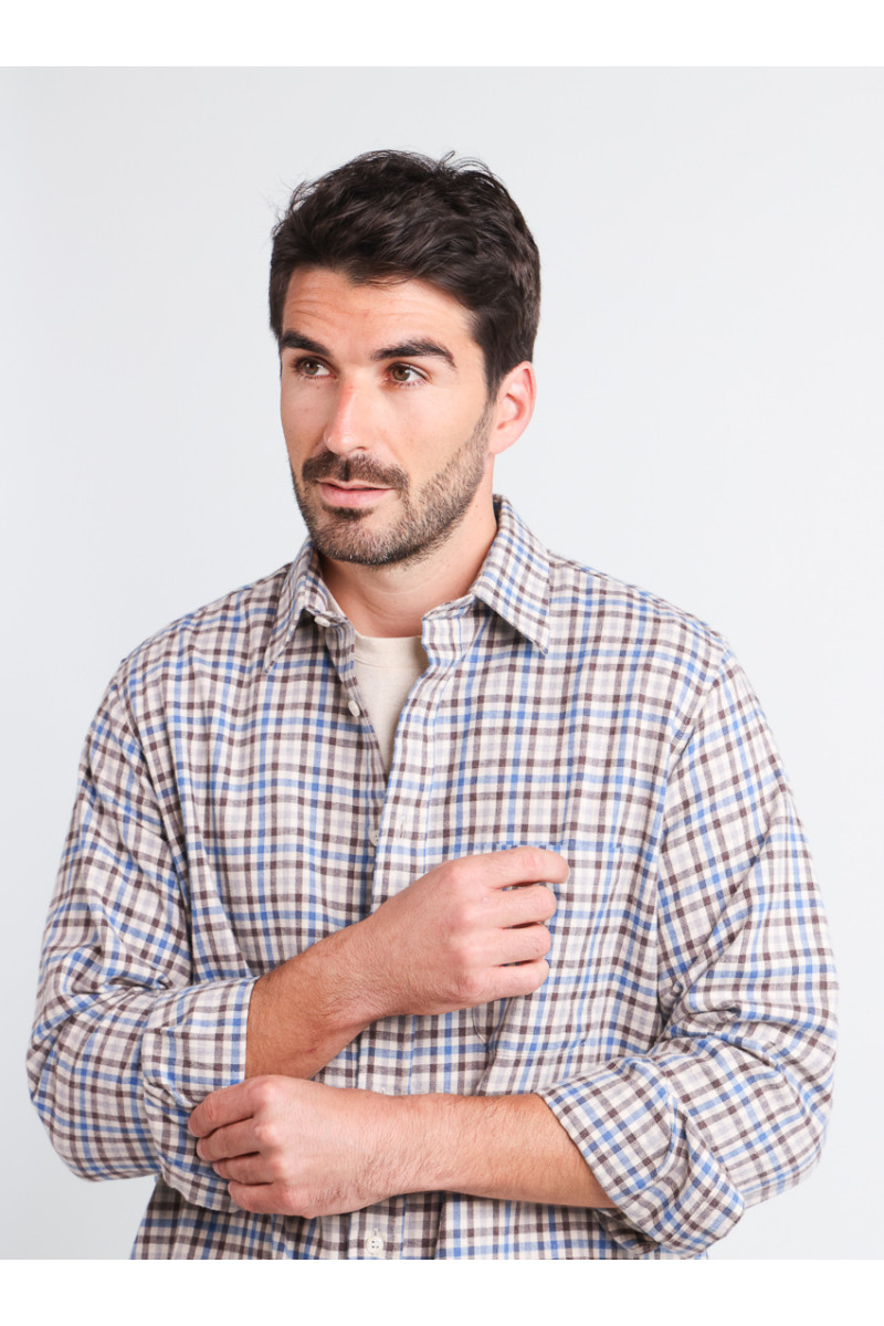 Chemise à motifs coton et laine - 9 Monsieur Solfin | Fabriqué en France
