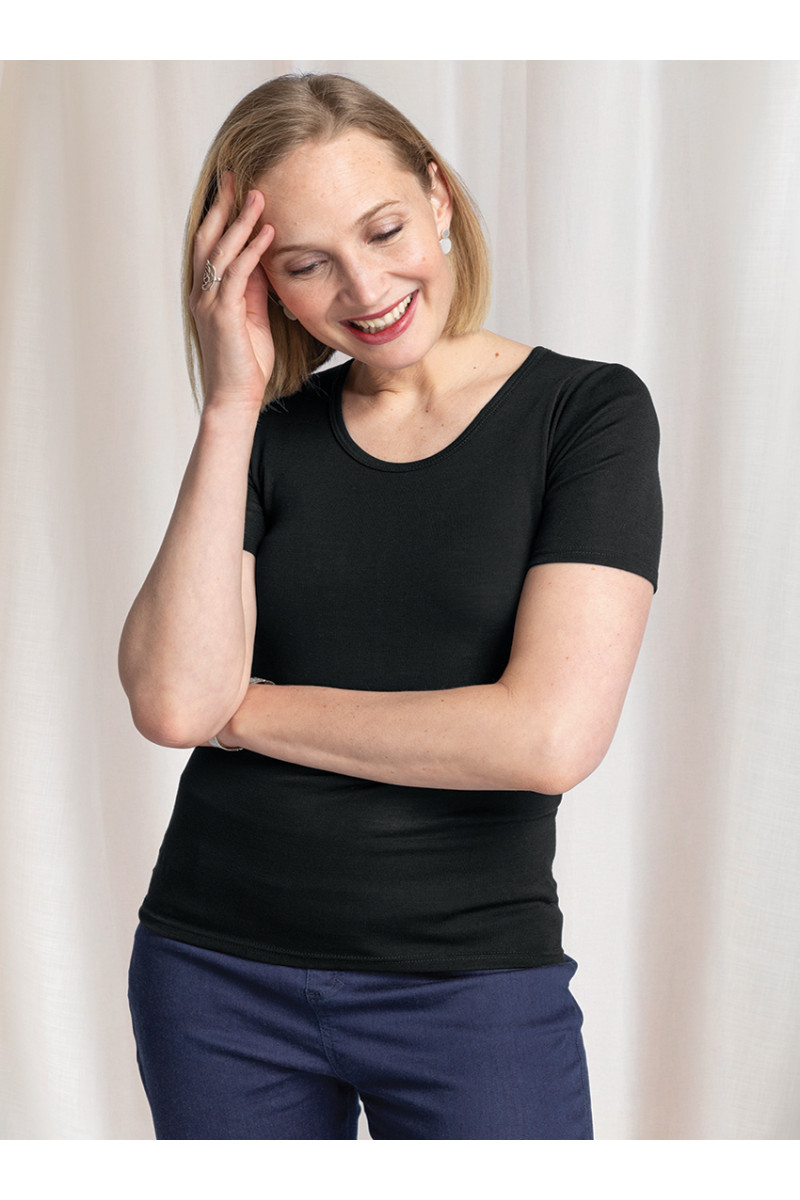 T-shirt femme laine et soie - 1 Monsieur Solfin | Fabriqué en France