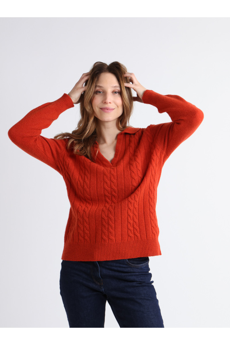 Pull laine col polo - 1 Monsieur Solfin | Fabriqué en France